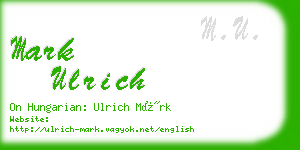 mark ulrich business card